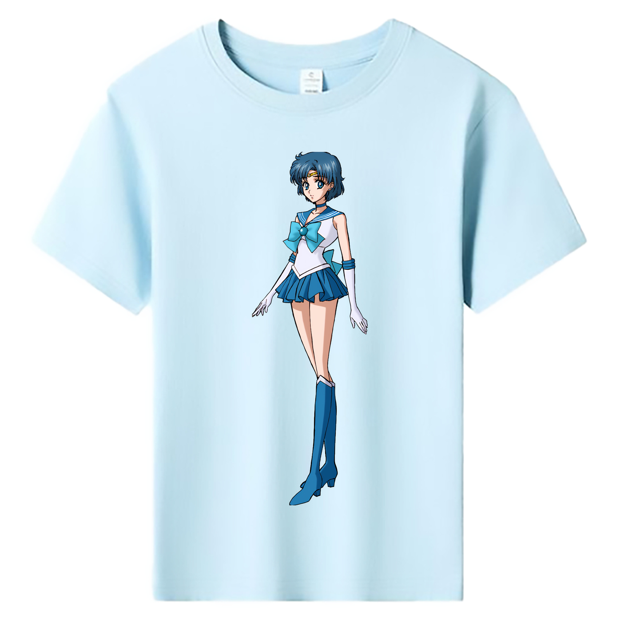 （画像用） 美少女戦士セーラームーン 水野 亜美 みずの あみ Sailor Moon Mizuno Ami 綿100％キッズTシャツ（フロントプリント）